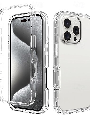  puhelin Etui Käyttötarkoitus Apple AirTag iPhone 16 Pro Max Plus iPhone 15 14 Pro Max Plus iPhone 13 Pro Max Takakuori Läpinäkyvä Iskunkestävä TPU PC