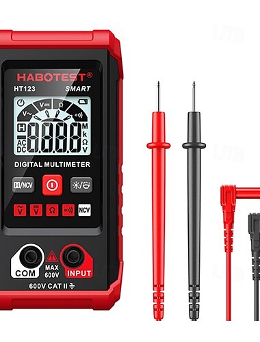  HT123 slimme digitale multimeter AC/DC spanning weerstand continuïteitsmeting tester elektrische NCV multimeter met achtergrondverlichting