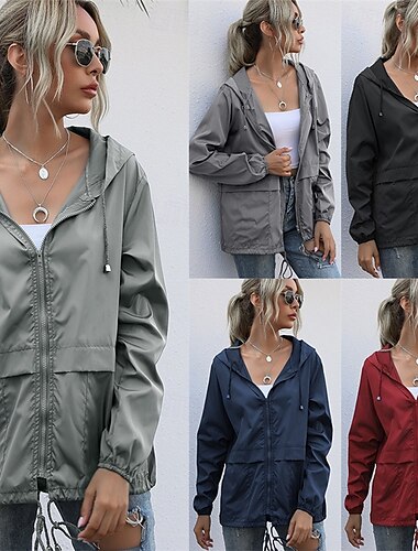  Mulheres Jaqueta de Trilha Jaqueta de Chuva Casaco Impermiável Ao ar livre Prova-de-Água A Prova de Vento Roupas de caminhada Roupas de caminhada Primavera Outono Blusas Algodão Campismo / Escursão