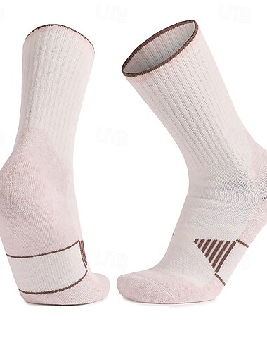  1 Paar Herren Damen Socken aus Merinowolle Wandersocken laufsocken Thermowarm Atmungsaktiv Anti Blister Dicht Winter Außen mittlere Besatzung Patchwork Merino Wolle Schwarz Weiß Grau für Ski