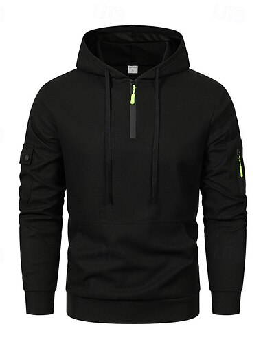  Herren Kapuzensweatshirt Schwarz Marineblau Kamel Hellgrau Mit Kapuze Einfach Tasche Sport & Outdoor Täglich Ferien Polyester Streetwear Basic Lässig Frühling Herbst Bekleidung Kapuzenpullover