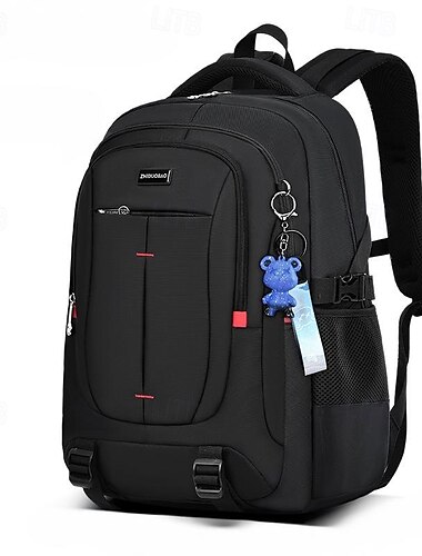  Herren Kinder Jungen Rucksack Schulrucksack Schule Polyester Verstellbar Großes Fassungsvermögen Leicht Gestuft Schwarzgrau Schwarz Blau