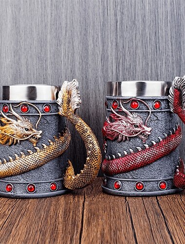  Vintage čínský drak pivní hrnek, dárkový hrnek na Oktoberfest, loong orientální styl, korbel na kávu s 3D dračím designem, velkokapacitní kreativní pivní stein pro muže, dárek