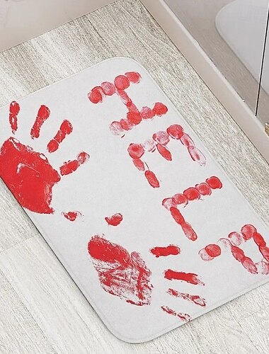  Halloween Gruselige Farbwechsel Fußmatte Küchenteppich Bodenmatte Rutschfester Bereichsteppich Ölbeständiger Teppich Innen- und Außenteppich Schlafzimmerdeko Badezimmermatte Eingangsfußmatte