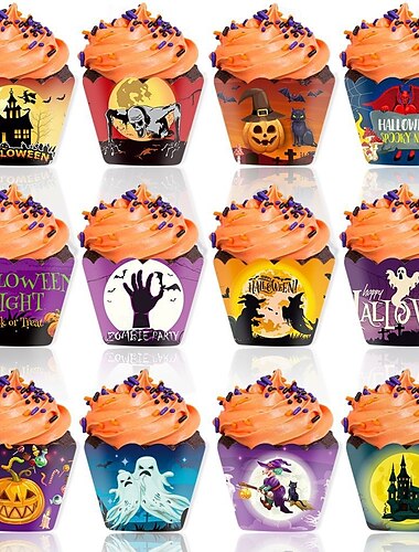  διακοσμήσεις για το Halloween φωτογραφικά σκηνικά στηρίγματα χάρτινα κέικ κινουμένων σχεδίων χάρτινα ποτήρια γύρω από τις άκρες είδη πάρτι