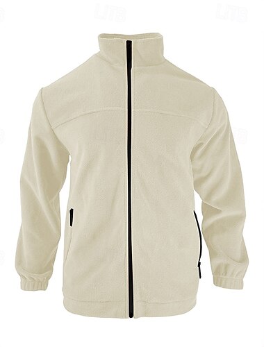  Herren Reißverschluss Kapuzensweatshirt Fleece Kapuzensweatshirt Schwarz Weiß Braun Grau Stehkragen Einfach Reißverschluss Fronttasche Sport & Outdoor Lässig Täglich Streetwear Cool Sportbekleidung