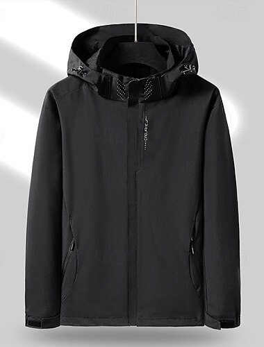  Herren Windjacke Wanderjacke Regenmantel Außen Wasserdicht Winddicht Wanderoutfits Wanderbekleidung Frühling Herbst Oberteil Camping / Wandern / Höhlenforschung Laufen Schwarz Weiß Blau