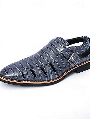 gelbe Sandalen mit Krokodil-Print für Herren – trendiges Schnallendetail, ideal für Outdoor-Events und lässige Sommerkleidung