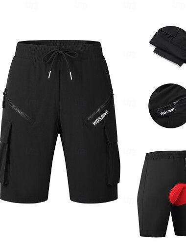  Wosawe Sommer Speed Mountainbike Shorts Unterhose All-in-One Lauf Wandershorts Schnelltrocknend Atmungsaktiv Fünf Hosen BD153