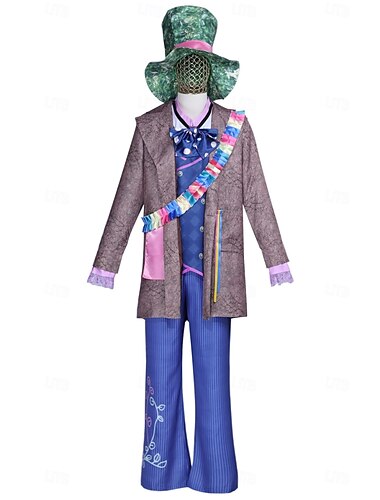  Alice in Wonderland Sprookje Dolleman Jurken Kostuum Verhaalboekpersonages Cosplay Film cosplay for Voor heren Volwassenen Halloween Carnaval Wereldboekendag Prestatie Educatieve aankleedspelletjes