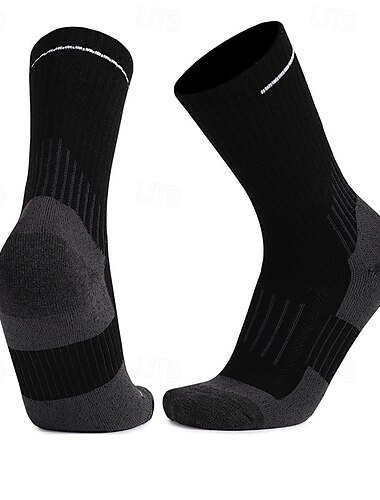  1 Paar Herren Damen Socken aus Merinowolle laufsocken Thermowarm Atmungsaktiv Anti Blister Dicht Außen mittlere Besatzung Patchwork Merino Wolle Dunkelgrau Schwarz Dunkelblau für Ski / Snowboard