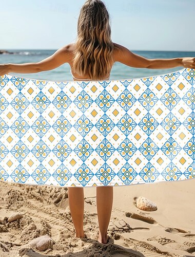  weiches und saugfähiges Strandtuch – leichtes, schnelltrocknendes, sandfreies Design für Strand, Pool und Reisen