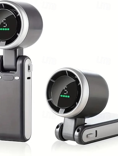  Nuevo ventilador turbo portátil de mano de alta velocidad, pequeño, recargable por USB, plegable para el cuello.