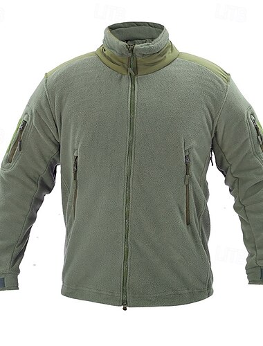  Herren Wanderjacke Wintermantel Wanderfleecejacke Winter Draussen Thermik Winddicht Winter Fleecejacke Schwarz Armeegrün Khaki