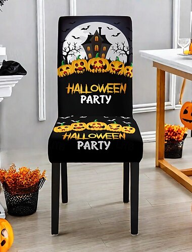  Halloween schedelpatroon eetkamerstoelhoes festivaltafeldecoratie aankleedaccessoires voor decoratie
