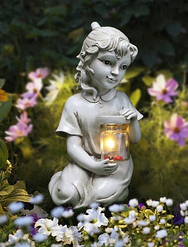  1 pc im freien wasserdichte solar ant junge licht marienkäfer mädchen licht garten hof rasen pfad park harz statue dekorative licht landschaft licht