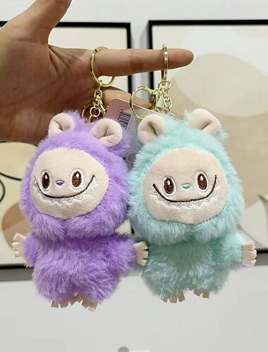  Charmant porte-clés Lafufu Poupée en peluche pendentif porte-clés accroché Cadeau carte pour femme homme Décor de sac charme Poupée