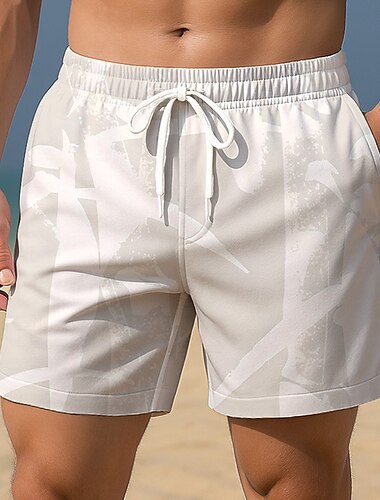 Homme Plantes Bambou Maillots de bain Shorts de bain Shorts de Surf Taille Moyenne Streetwear Hawaïen Vacances à la Plage Poches Latérales doublure en maille Taille élastique avec cordon de serrage