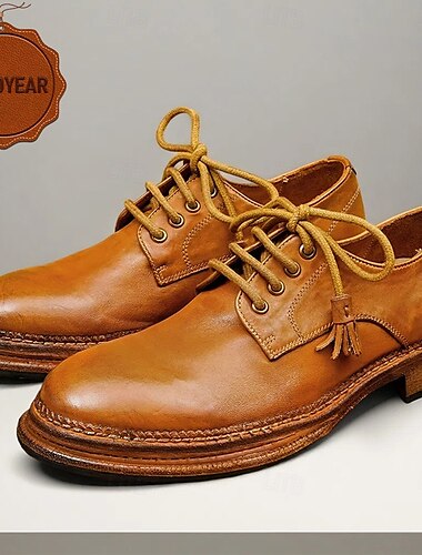  Pánské hnědé kožené mokasíny s střapcem a lemem Goodyear - pohodlné a elegantní boty pro neformální i poloformální příležitosti