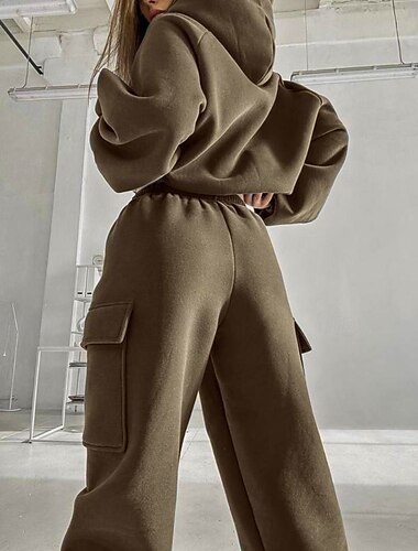  Mujer Tracksuit Pantalones Deportivo Encaje Ropa Deportiva Otoño Manga Larga Mantiene abrigado Resistente al Viento Gimnasio Corriendo Ropa Deportiva Ropa de deporte Ropa de Deporte Color sólido