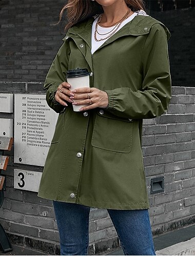  Damen Wanderjacke Regenjacke Regenmantel Außen Wasserdicht Winddicht Wanderoutfits Wanderbekleidung Frühling Herbst Oberteil Baumwolle Camping / Wandern / Höhlenforschung Laufen Einfarbig Gelb
