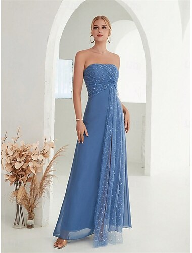  Φόρεμα Α-Line Quinceanera Elegant Φόρεμα Επίσημο Γάμο Δαπέδου Μήκος Χωρίς Μανίκια Χωρίς Οπίσθιο με Σχισμή