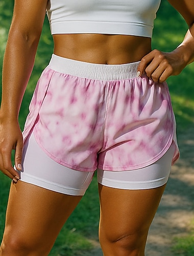  Dámské Koşu Şortları kraťasy s punčochami 2 v 1 Elastický pas Kraťasy Sporty a outdoor Ležérní Rychleschnoucí Lehká váha Prodyšné Tenis Golf Běh Běžný sportovní oblečení Sportovní oděvy Světle zelen