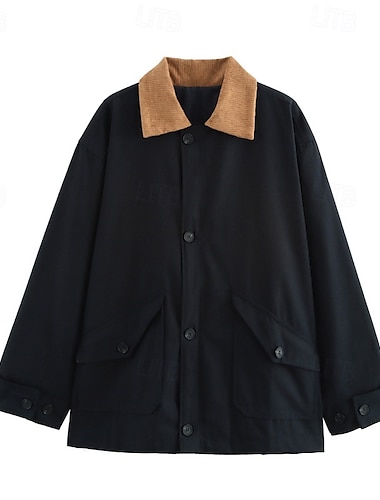  Γυναικεία Casual Jacket Διατηρείτε Ζεστό Άνετο Κουρελού Τσέπη Μοντέρνα Υπαίθριο Σκέτο ΕΞΩΤΕΡΙΚΟΥ ΧΩΡΟΥ Διακοπές Μονόπετο Κανονικό Απορρίπτω Κανονικό Μακρυμάνικο Εξωτερικά ενδύματα