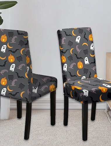  Halloween schedelpatroon eetkamerstoelhoes festivaltafeldecoratie aankleedaccessoires voor decoratie