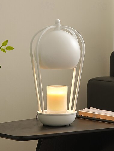  lâmpada aquecedora de velas, aquecedor de cera derretida ishphso com temporizador &Luminária de flor de lírio branca regulável para escritório em casa, estética moderna, contemporânea, aniversário