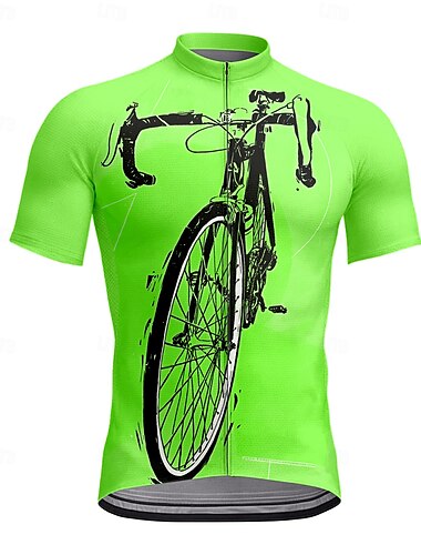  Herren Radtrikot Kurzarm Fahhrad T-Shirt Oberteil mit 3 Gesäßtaschen UV-beständig Atmungsaktiv Schnelltrocknend Frontreißverschluss Gelb Blau Orange Sport Bekleidung
