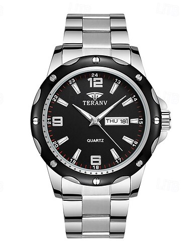  elegante Herren-Quarzuhr mit Edelstahlarmband, Wasserdichtigkeitsklasse IPX7, leuchtende Datums- und Tagesanzeige, modische und trendige, lässige, vielseitige und sportliche Herrenarmbanduhr