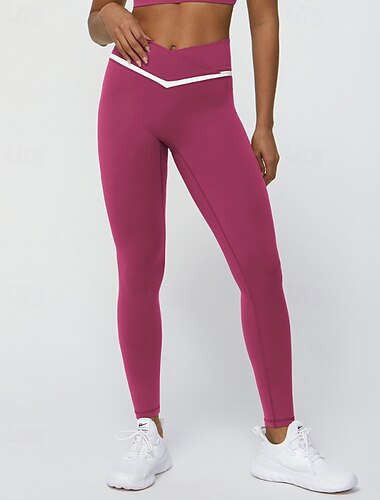  Damen Fitnesshose Yoga-Leggings Sporthosen Thermowarm Winddicht Yoga Fitness Pilates Hosen Farbblock Schwarz Gelb Dunkelmarine Herbst Winter Sport Sportkleidung Mikroelastisch