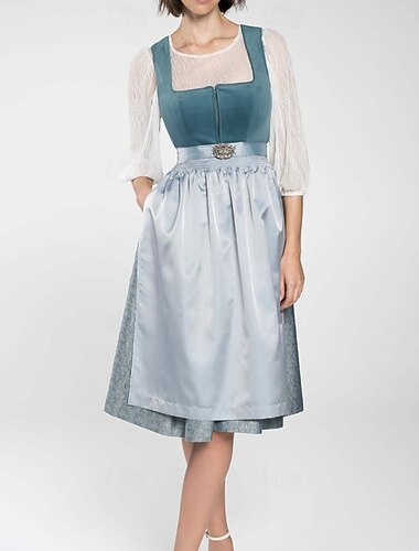  Oktoberfest Šaty Dámské šaty Služka Bavorský němčina Mnichov Louky Dámské Párty Pivní festival Tradiční Styl Tkanina