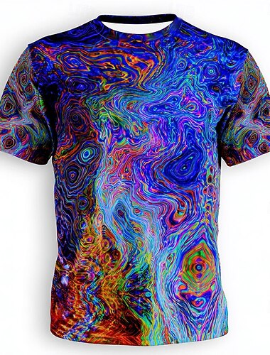  Herr 3D Print 3D T-shirt Kortärmad T-shirt 3D-tryck Rund hals Skjorta drivna Designer Fest Gata Ledigt Mörklila Ljuslila Purpur Sommar Vår Alla årstider Kläder S M L XL XXL XXXL