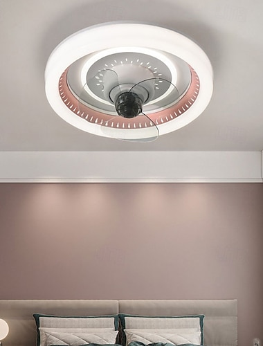  360° oscillerande LED-takfläktlampa, nordisk lyxig smart fläkt för sovrum/matsal