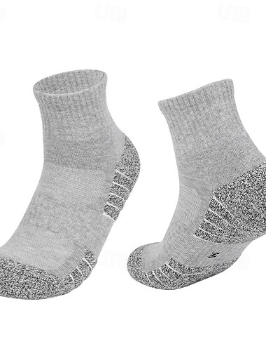  1 Paar Herren Laufsocken Sportsocken Atmungsaktiv Anti Blasen Schweißableitend Gepolstert Sommer Outdoor Knöchel Patchwork Baumwolle Dunkelgrau Schwarz Weiß zum Laufen