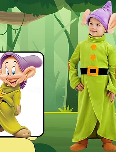  Saga Snövit Sju dvärgar Kläder Kostym Sagobokskaraktärer Tecknat Film-cosplay for Pojkar Barn Halloween Karnival Världsbokdagen Prestanda Pedagogisk klädsel Klädsel för skolevenemang