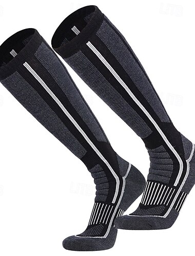  1 Paar Herren Damen Socken aus Merinowolle Wandersocken laufsocken Thermowarm Atmungsaktiv Anti Blister Dicht Winter Außen Über der Wade Patchwork Merino Wolle Schwarz Rosa Königsblau für Ski
