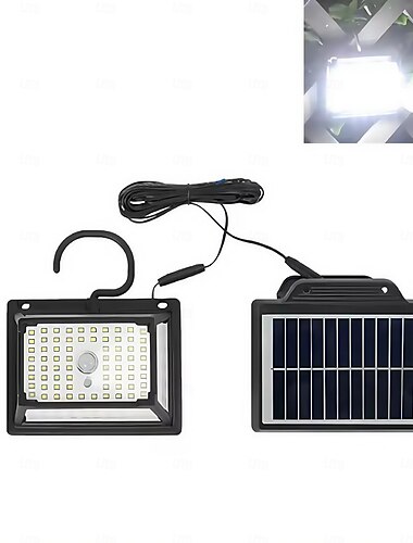  190led Solarleuchten für den Außenbereich, tragbare Solarleuchten mit Bewegungssensor, 3 Modi, zum Anklipsen von Flutlichtern, doppeltes Solarpanel, Sicherheitsleuchten für den Garten, 1 Stück