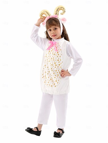  Sagotema Djur Får 3 1/2"× 2 1/2"×2 1/2"(9*6*6cm) Kigurumi-pyjamas Onesies Cosplay Flickor Barn Prestanda Pedagogisk klädsel Klädsel för skolevenemang Halloween Karnival Världsbokdagen Lätt