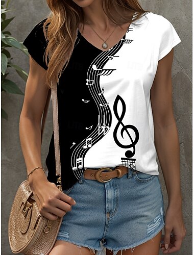  Damen-Tanktop mit grafischem geometrischem Streifenmuster, Vintage, stilvoll, lässig, ärmellos, V-Ausschnitt, normale Oberteile, Alltagsdruck, Schwarzweiß, Weiß/Schwarzweiß, Sommer