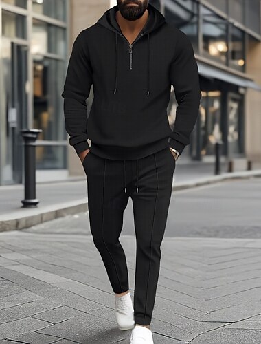  Per uomo Tuta da Ginnastica Pantaloni da Tuta Athleisure Autunno Manica Lunga Antivento Palestra Corsa Athleisure abbigliamento sportivo Abbigliamento sportivo Tinta unita Nero Bianco Blu
