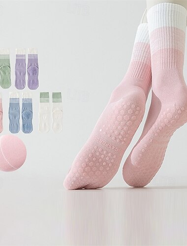 Mujer Calcetines de suelo Dispensador antideslizante antiolor Antifricción absorbente del sudor por Pilates Danza Aptitud física