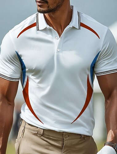  Herren Sport-Poloshirts Lässig Sport Revers Kurzarm Golf Knöpfe Sommer Rote Grün Sport-Poloshirts