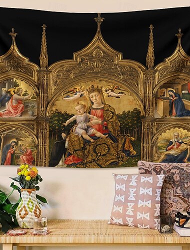  Mittelalter Wandteppich Hängender Wandteppich Großer Wandteppich Wanddekoration Fotografische Kulisse Decke Vorhang Heim Schlafzimmer Wohnzimmer Dekoration