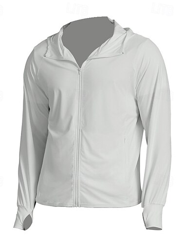  Herren Laufjacke Windbreaker Outdoorjacke durchgehender Reißverschluss Langarm Oberbekleidung sportlich Sonnenschutz atmungsaktiv schnelltrocknend leicht Tennis Golf Laufen Sportbekleidung Activewear einfarbig