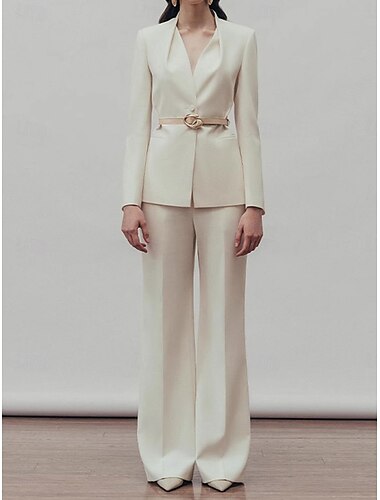  Kalhotový oblek Šaty pro matku nevěsty Elegantní Do V Po kotníky Polyester Dlouhý rukáv s Jednobarevné 2025