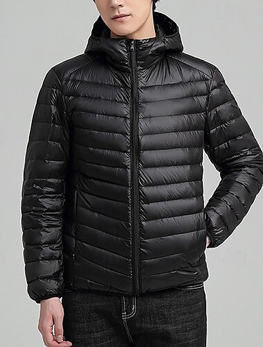  Herren Kapuzenjacke Daunenjacke Winterjacken Außen Warm Wanderoutfits Wanderbekleidung Winter Herbst Oberteil Camping / Wandern / Höhlenforschung Laufen Schwarz Hellgrau Grün