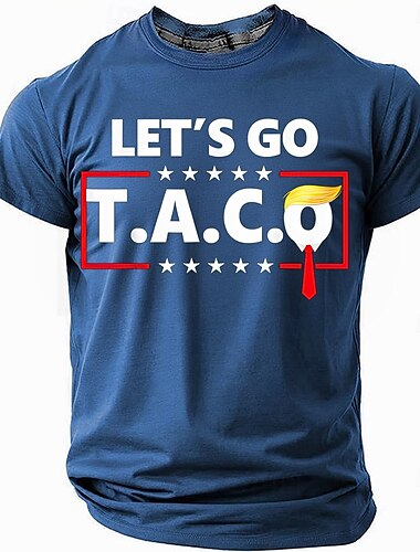  Amerikanischer Unabhängigkeitstag Herren Lass uns Taco gehen T Shirt Kurzarm T-Shirt 3D-Druck Rundhalsausschnitt Hemd Mode Täglich Basic Straße Lässig Täglich Schwarz Blau Grün Sommer Frühling